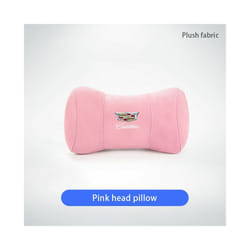 Car Neck Pillow Protector Auto Logo Seat Headrest For Cadillac CTS ATS - FMP-Pink