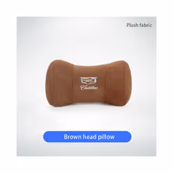 Car Neck Pillow Protector Auto Logo Seat Headrest For Cadillac CTS ATS - FMP-Brown