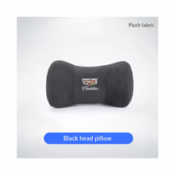Car Neck Pillow Protector Auto Logo Seat Headrest For Cadillac CTS ATS - FMP-Black