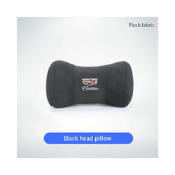 Car Neck Pillow Protector Auto Logo Seat Headrest For Cadillac CTS ATS - FMP-Black
