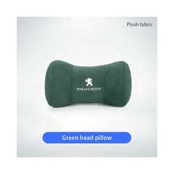 Car Neck Pillow Protector Auto Logo Seat Headrest For Peugeot 206 307 - FMP-Green