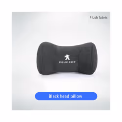Car Neck Pillow Protector Auto Logo Seat Headrest For Peugeot 206 307 - FMP-Black