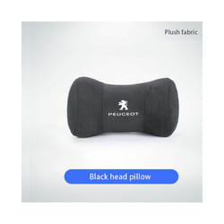 Car Neck Pillow Protector Auto Logo Seat Headrest For Peugeot 206 307 - FMP-Black