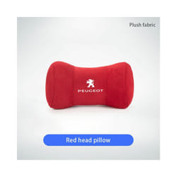 Car Neck Pillow Protector Auto Logo Seat Headrest For Peugeot 206 307 - FMP-Red