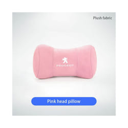 Car Neck Pillow Protector Auto Logo Seat Headrest For Peugeot 206 307 - FMP-Pink