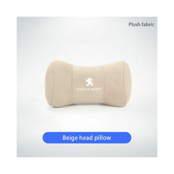 Car Neck Pillow Protector Auto Logo Seat Headrest For Peugeot 206 307 - FMP-Beige