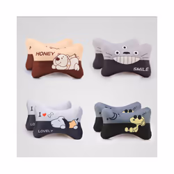 2pcs/Set Cartoon Car Headrest Neck Pillow Cushion Cute Universal Car Pillow - 1