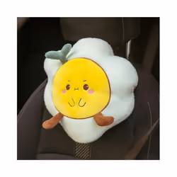 2021 Cartoon Poached Egg Plush Pillow Seat Belt Cover Waist Support Car - YW neckpillow