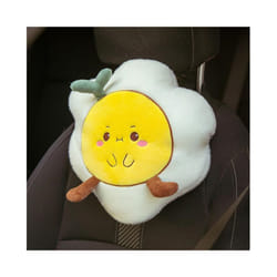 2021 Cartoon Poached Egg Plush Pillow Seat Belt Cover Waist Support Car - YW neckpillow
