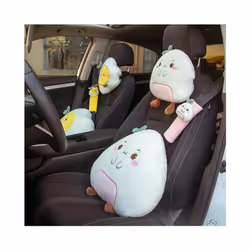 2021 Cartoon Poached Egg Plush Pillow Seat Belt Cover Waist Support Car - PW neckpillow