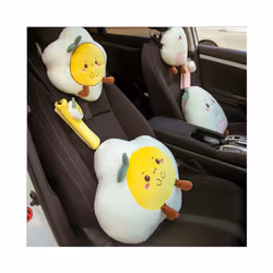 2021 Cartoon Poached Egg Plush Pillow Seat Belt Cover Waist Support Car - PW neckpillow