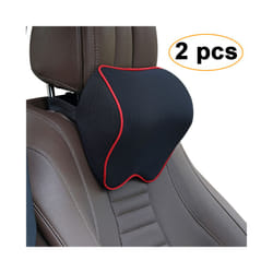 Car Neck Headrest Pillow Car Accessories Cushion Auto Seat Head Support - 2pcs-neck-Black Red