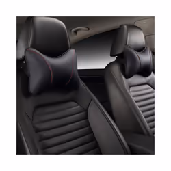 Car Neck Pillow Leather Seat Headrest Car Rest Cushion Car-Styling  1Pair - beige 1 pair