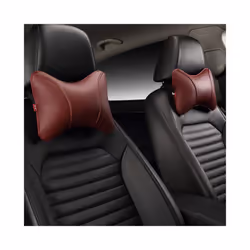 Car Neck Pillow Leather Seat Headrest Car Rest Cushion Car-Styling  1Pair - black 1 pair