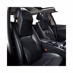 Car Headrest Neck Pillow Head Restraint 3D Memory Foam Auto Travel Back - Black Lumbar