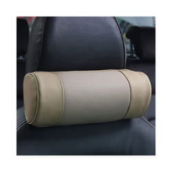 Genuine Leather Car Seat Headrest Pillows Auto Safety Cylindrical Black - B