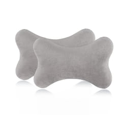 Car Neck Headrest Pillow Memory Foam Car Seat Neck Pillow Breathable Crystal - A pair of grey