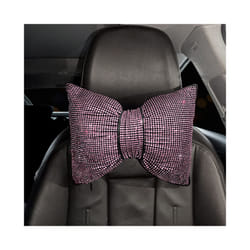 Colorful Rhinestones Full Diamond Bowknot Fashion Sparking Car Interior - Pink neck