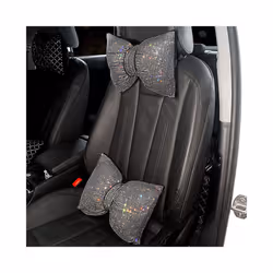 Colorful Rhinestones Full Diamond Bowknot Fashion Sparking Car Interior - Pink neck