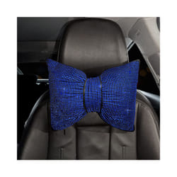 Colorful Rhinestones Full Diamond Bowknot Fashion Sparking Car Interior - Blue neck