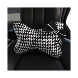 Classic Plaid Bowknot Universal Car Neck Pillow Seat Headrest Auto Waist - neck pillow