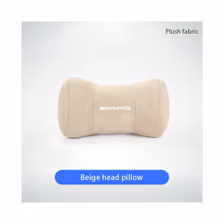 Car Neck Pillow Protector Auto Logo Seat Headrest For Mercedes Benz AMG - FMP-Beige