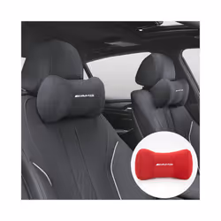 Car Neck Pillow Protector Auto Logo Seat Headrest For Mercedes Benz AMG - FMP-Red