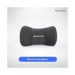 Car Neck Pillow Protector Auto Logo Seat Headrest For Mercedes Benz AMG - FMP-Black