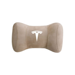 Tesla Car Neck Pillow For Model S X 3 Y 2022 Accessories Car Headrest - Beige