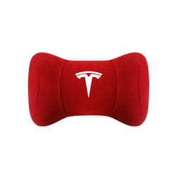 Tesla Car Neck Pillow For Model S X 3 Y 2022 Accessories Car Headrest - Red