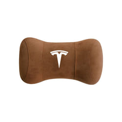 Tesla Car Neck Pillow For Model S X 3 Y 2022 Accessories Car Headrest - Brown