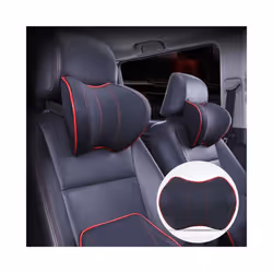 Car Seat Head Neck Rest Massage Auto Pillow Space Memory Neck Headrest - PU gray Back