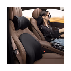 Car Seat Head Neck Rest Massage Auto Pillow Space Memory Neck Headrest - PU gray Back