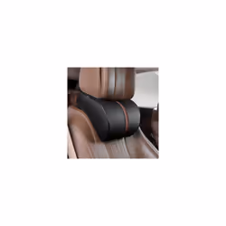 Adjustable Car Headrest Pillow Set Leather Auto Neck Protection Rest Pillows - coffee