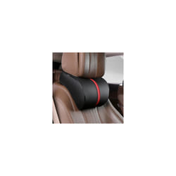 Adjustable Car Headrest Pillow Set Leather Auto Neck Protection Rest Pillows - beige