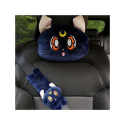 Cartoon Car Headrest Pillow Cute Car Luna Cat Head Plush Neck Pillow Car - 11
