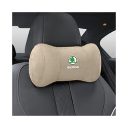 Car Seat Headrest Pillow Neck Support Protector Cushion For Skoda Octavia - Beige