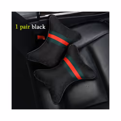 1 Pair Luxury Car Headrest Pillow Unisex Breathable Auto Neck Rest Headrest - Black 1 pair