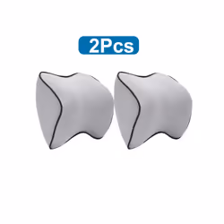 Breathable Car Seat Headrest Neck Pillow Auto Car Seat Pillow Memory Foam - 2 Pcs Grey