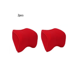 Breathable Car Seat Headrest Neck Pillow Auto Car Seat Pillow Memory Foam - 2 PCS Red