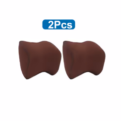Breathable Car Seat Headrest Neck Pillow Auto Car Seat Pillow Memory Foam - 2 Pcs Coffee