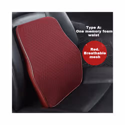 Headrest Pillow Car Neck Rest Head Support Cushion Car Breathable Memory - A1Red Waist