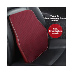 Headrest Pillow Car Neck Rest Head Support Cushion Car Breathable Memory - A1Red Waist