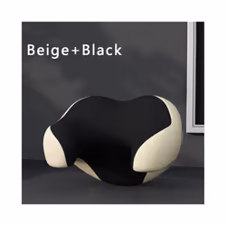 Universal car seat headrest Pillow Rest Memory Foam car Head neck pillow - Black beige