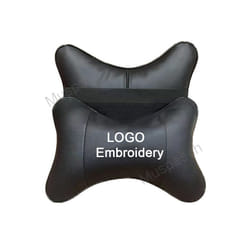 2Pcs Car Neck Pillow Pu Leather Seat Support Headrest Embroidery For Kia - 2PC-For Kia Black