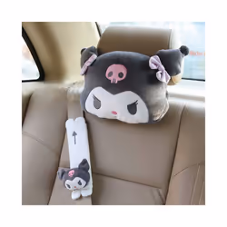 Cute Car Seat Pillow Pink Car Headrest Neck Pillow Cartoon Black Devil - 1pcs pink pillow A