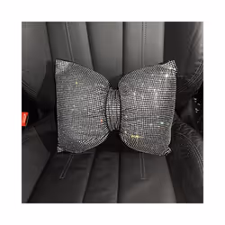 Colorful Rhinestones Full Diamond Bowknot Fashion Sparking Car Interior - White waist