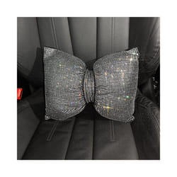 Colorful Rhinestones Full Diamond Bowknot Fashion Sparking Car Interior - White waist