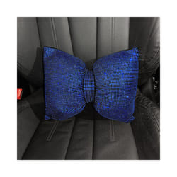 Colorful Rhinestones Full Diamond Bowknot Fashion Sparking Car Interior - Blue waist