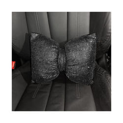 Colorful Rhinestones Full Diamond Bowknot Fashion Sparking Car Interior - Black waist